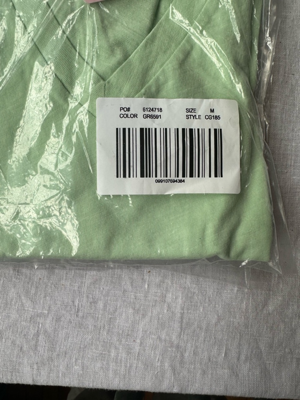 J.Crew Slub Cotton Tee V neck. Grey & Light Green. M - Picture 2 of 4